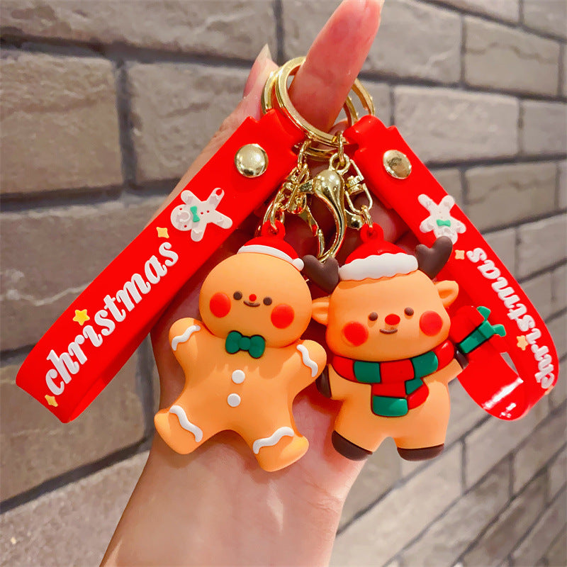 Wholesale Cartoon Christmas Gifts Plastic Doll Keychains